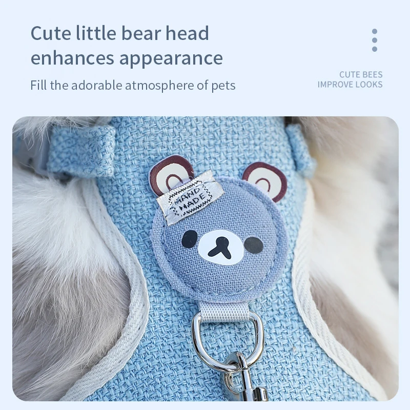 El más nuevo lindo conjunto de arnés y correa de conejo, accesorios para mascotas, chaleco, arneses, correas de conejo para caminar al aire libre, suministros para mascotas - imagen 2