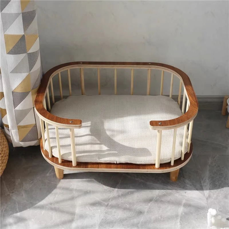Camas creativas de madera maciza para mascotas, gatos, perros, para todas las estaciones, impermeables, a prueba de moho, colchón de pie, muebles para mascotas, productos - imagen 3