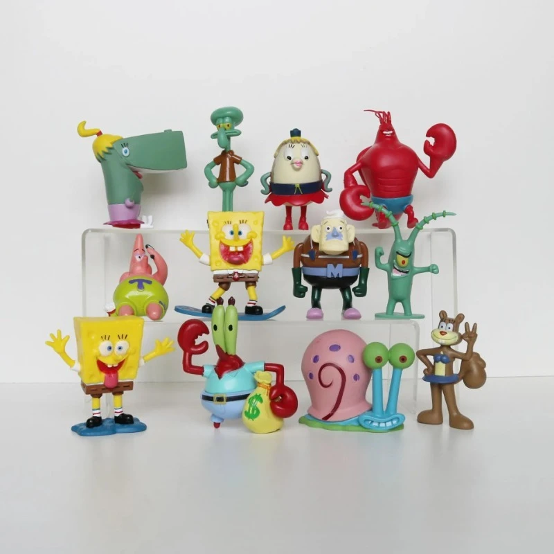12 unids/set Anime Bob Esponja Patricio colección de figuras de acción modelo juguetes decoración de habitación de dibujos animados regalo de cumpleaños para niños - imagen 5