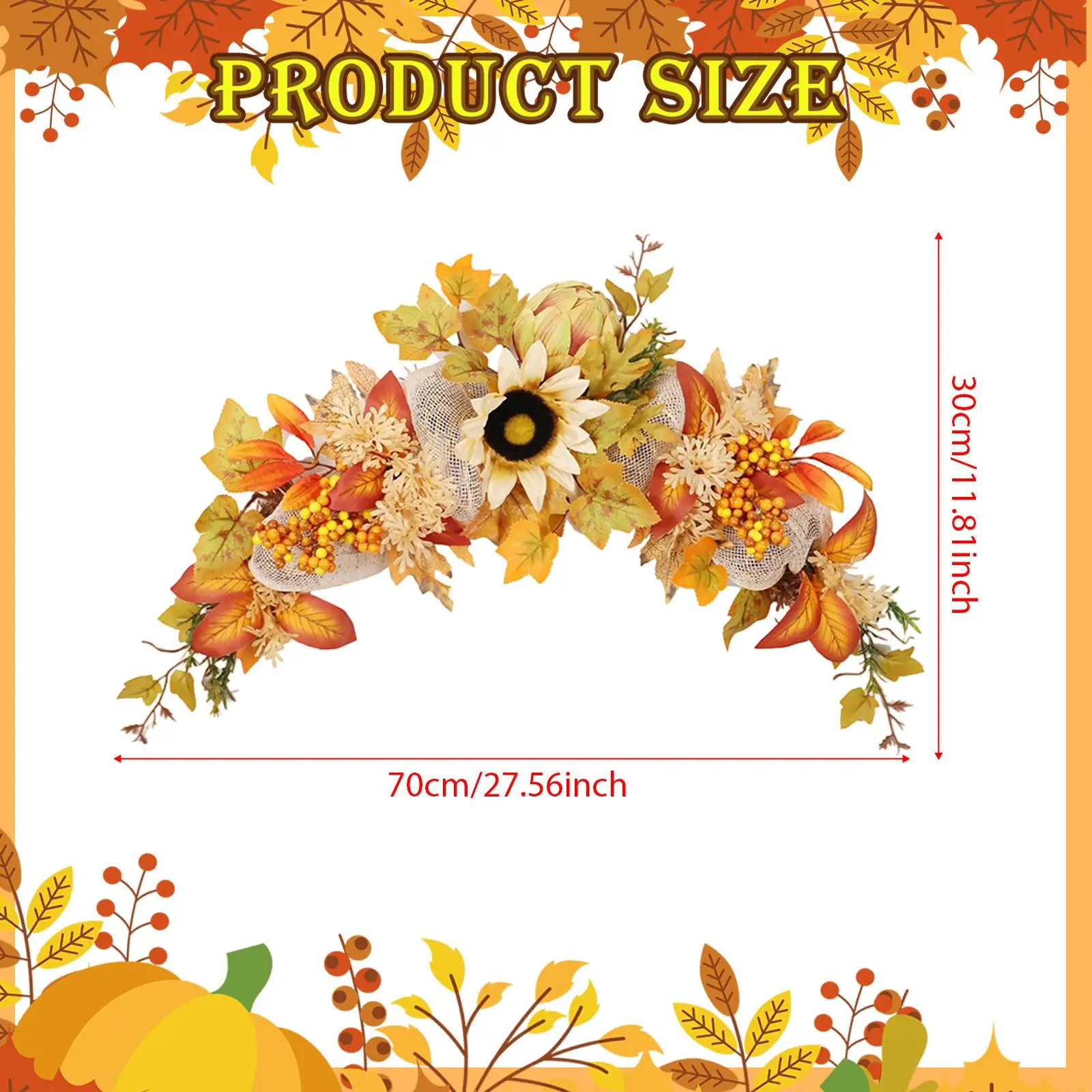 Fall Swag Sunflower Table Centerpiece Welcome Sign Flowers Ornament Artificial Floral Swag Fall Swag Sunflower Table Centerpiece Welcome Sign Flowers Ornament Artificial Floral Swag