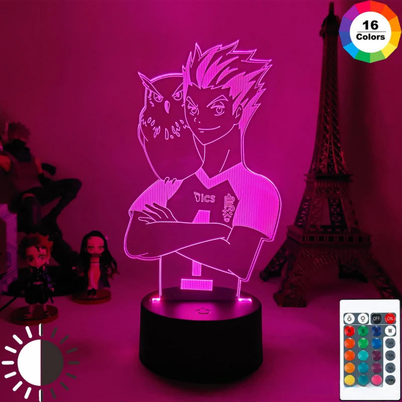 Lámpara 3D Haikyuu Hinata – Luz nocturna kawaii para dormitorio - imagen 2