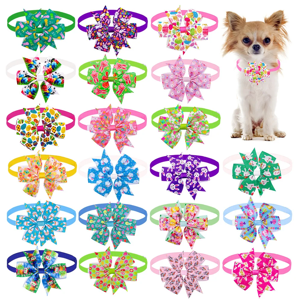 Nuevo 50 corbatas de pajarita para perro para Pascua, pajaritas para quitar perros pequeños y gatos, lazos para mascotas, accesorios para el cabello para perros - imagen 5