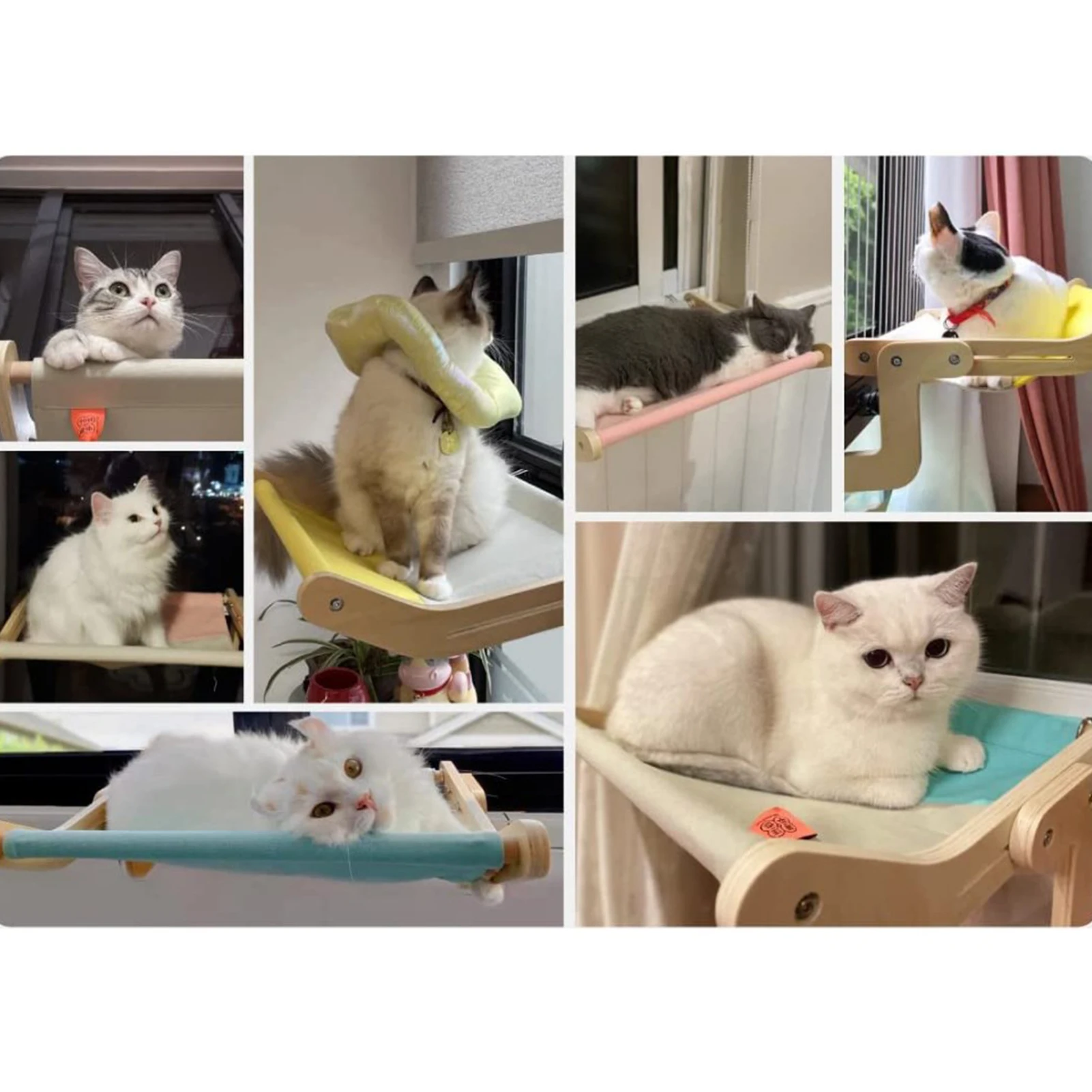 Hamaca para ventana de gato, estante de cama para ventana de gato, hamaca para gatos de interior, soporte para tomar el sol, muebles para mascotas fáciles de montar - imagen 4