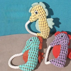 Juguete caballito de mar con cuerda para perros - Resistente a mordeduras