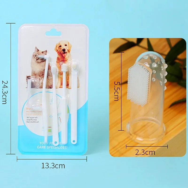 Juego de cepillos de dientes para perros y mascotas, cuidado bucal, 5 piezas, productos para mascotas, 5 piezas - imagen 2