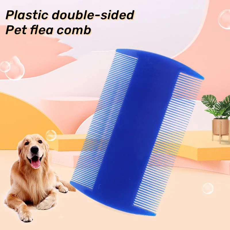 Peine de doble cara de plástico para perros y gatos en color pastel