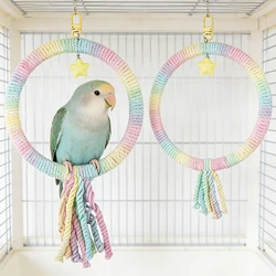 Juguete columpio anillo cuerda colorido para periquitos loros pájaros