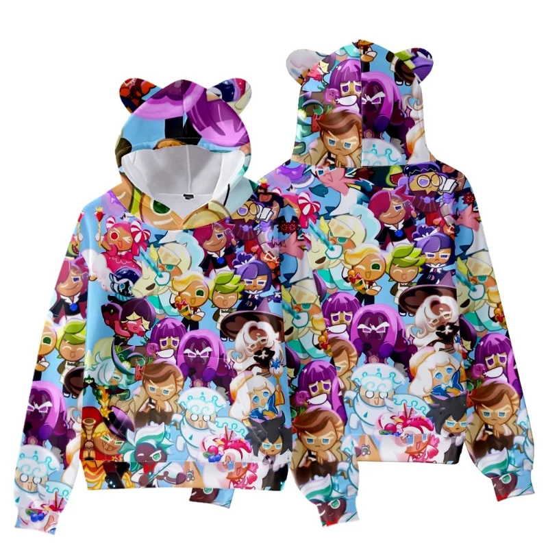 Cookie Run: Kingdom Shadow Milk Cookie-sudaderas con capucha para niños, camisetas de manga larga de anime para otoño, estampado de juego 3D, ropa informal para exteriores, regalo - imagen 5