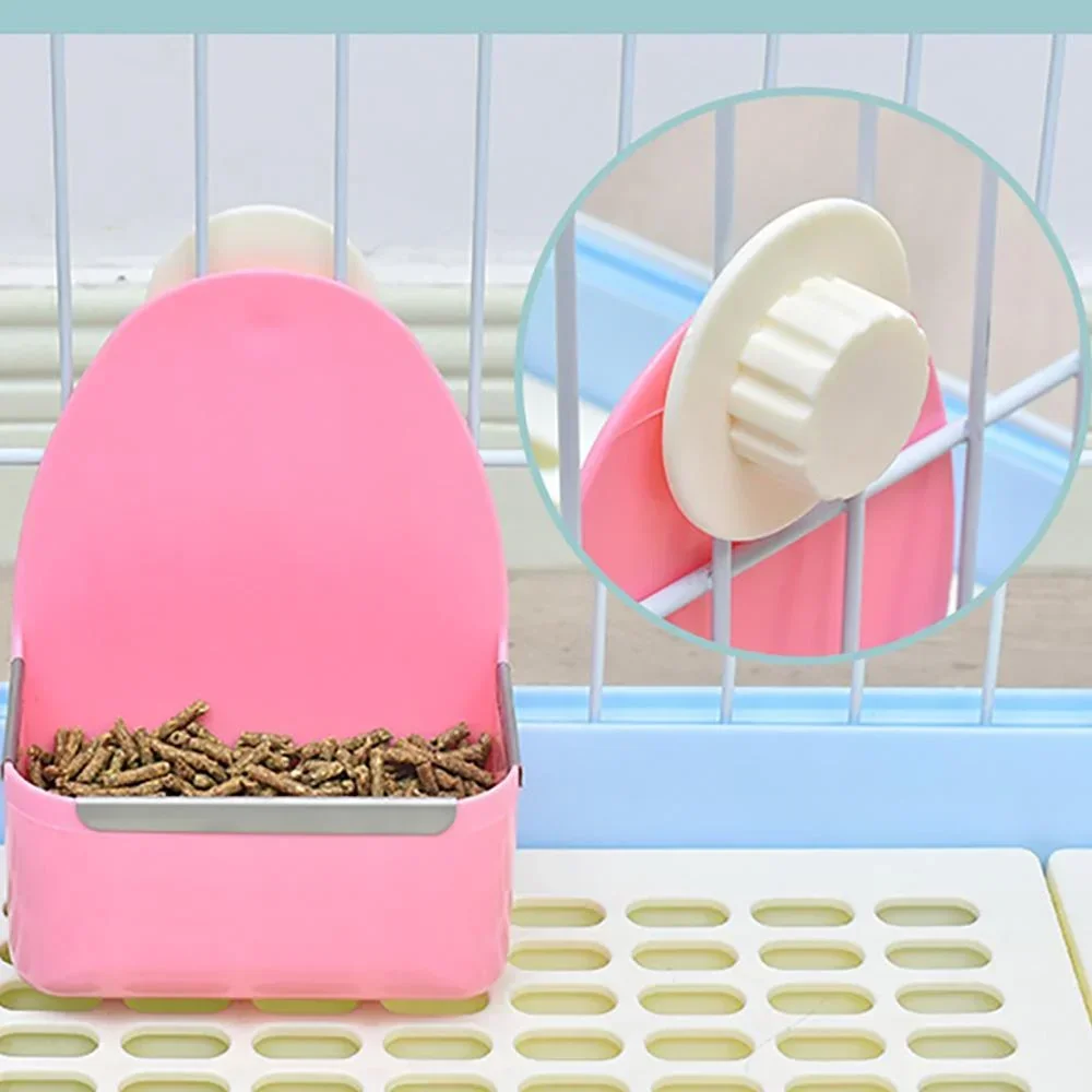 Cuenco de plástico para comida de mascotas, comedero fijo de gran capacidad anticaída para Conejo, conejillo de indias, Chinchilla, accesorios para mascotas - imagen 5