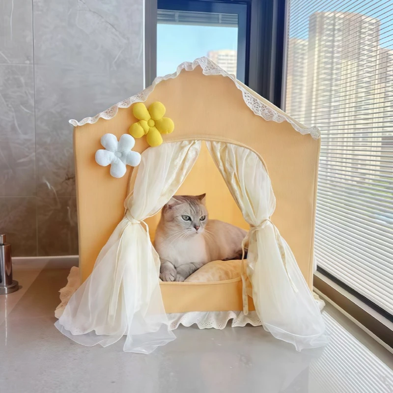 Casa de encaje interior para gatos y perros pequeños y medianos
