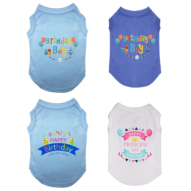 Ropa de cumpleaños para perros, camiseta de verano para perros pequeños y medianos, chaleco para gatos y cachorros, disfraz bonito para mascotas, ropa para perros, envío directo - imagen 4