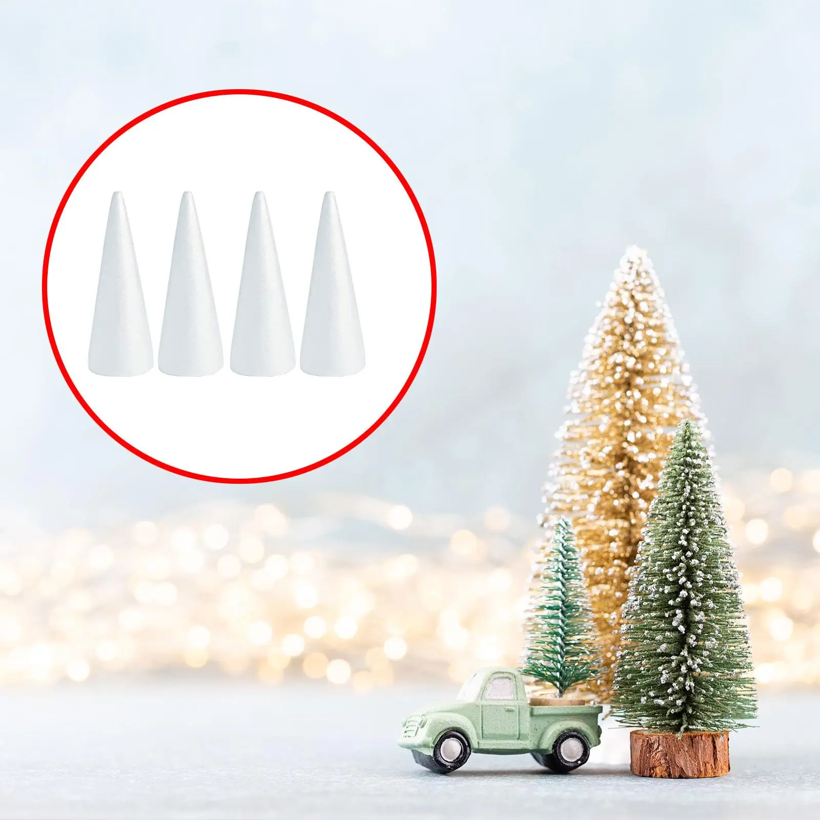5x Craft Foam Cones Handmade Children Christmas Tree Project for Wedding Party Celebration Table Centerpiece Christmas Trees