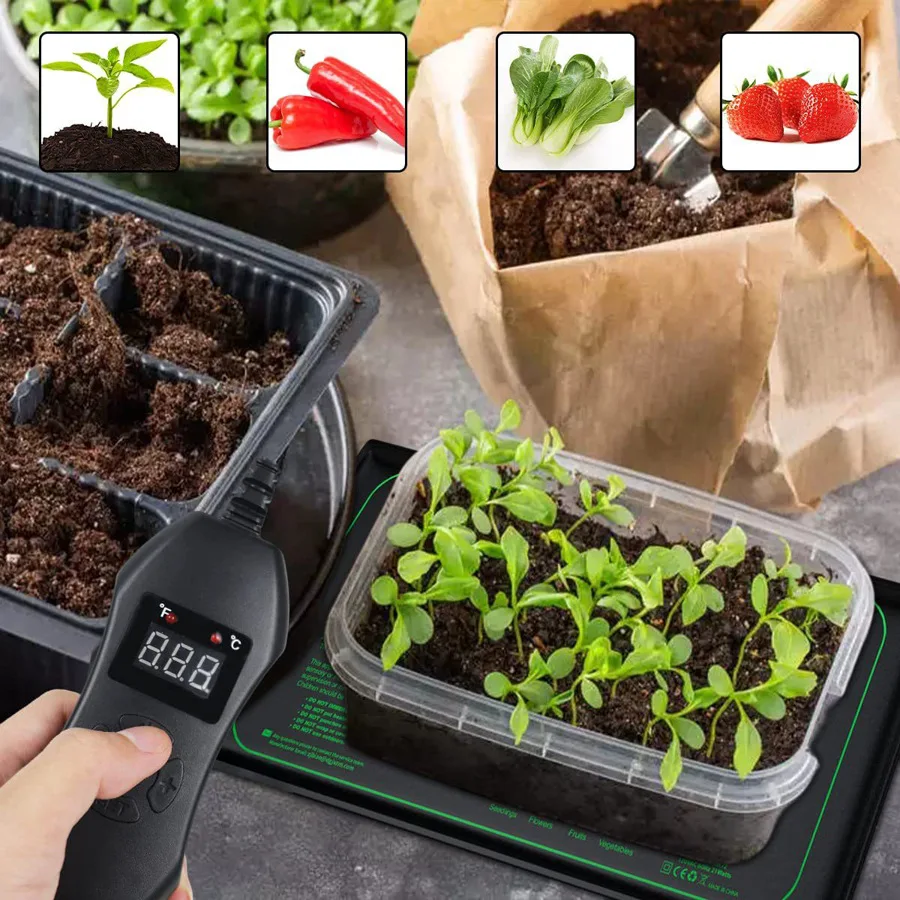 Almohadilla calefactora para plántulas con Control Digital de temperatura, almohadilla calefactora para cría de plántulas de plantas, flores y hierba, productos para mascotas - imagen 4