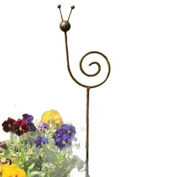 Estaca decorativa caracol – Hierro oxidado para jardín y patio