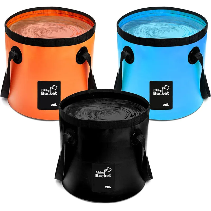 Bolsa de lavado para fregadero, cubo para lavado de coches, portátil, para viajes al aire libre, plegable, multifunción, para pesca, Camping y senderismo, 2l, 20l