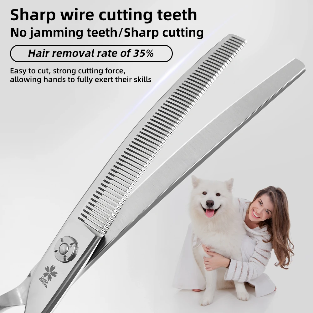 Profesional JP vg10 7,25/7,5 pulgadas tijeras de aseo para perros y mascotas de alta calidad tijeras de adelgazamiento curvadas tijeras más delgadas - imagen 5
