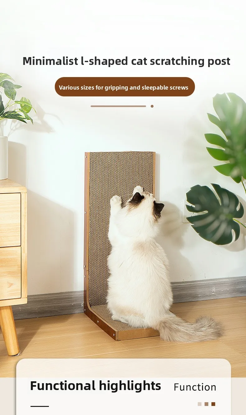 Rascador vertical en forma de L para gatos