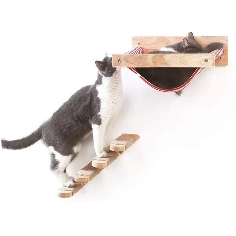 Hamaca de pared para gato con rascador integrado – Montaje fácil