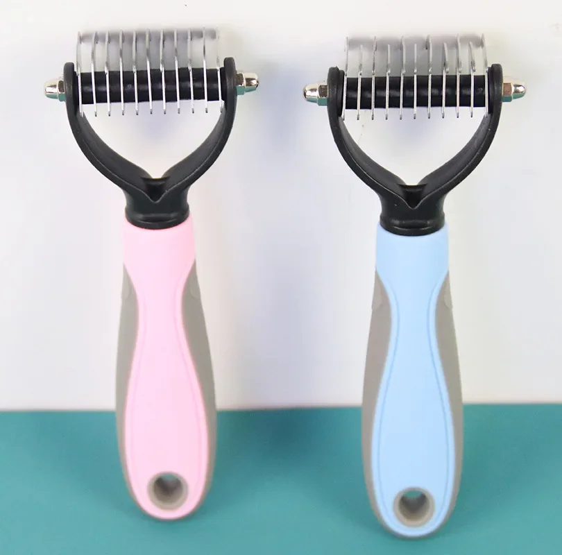 Peine de depilación para gatos y mascotas, cepillo de aseo para perros, herramientas de eliminación de pelo para cachorros, recortador de pelo, peines de recorte de piel para mascotas, 1 unidad - imagen 3