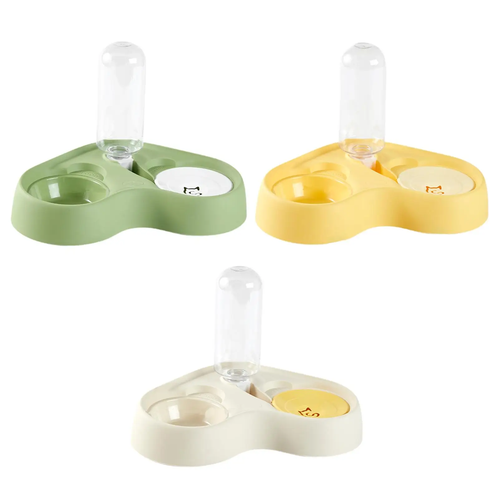 Pet Water and Food Bowl Set Double Cat Dog Bowls for Small or Medium Dogs