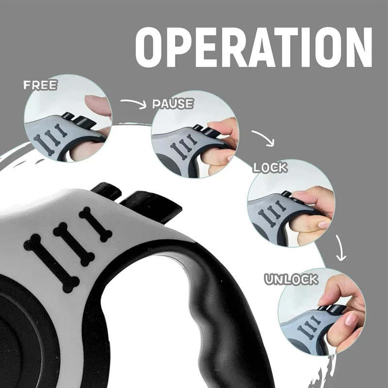 Retractable Dog Leash - 5m Automatic Strong Nylon Lead For Small/Medium Dogs & Cats, Durable Pet Traction Rope Supplies - imagen 2