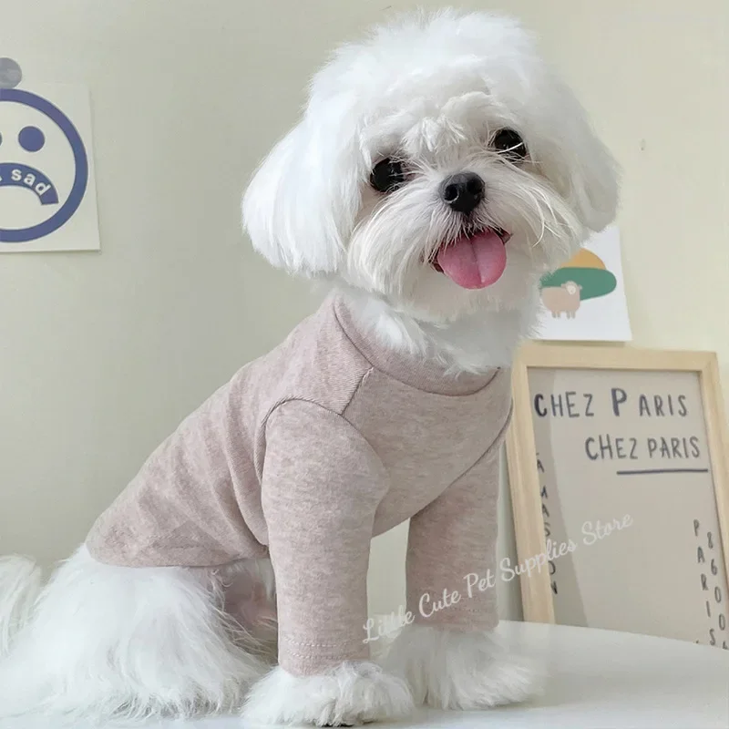 Soft Cat Clothes Dog Tshirt Pullover Sweatshirt Turtleneck Sweater Shirt Pet Clothing For Small Dogs Chihuahua Bichon Pug 5 Size - imagen 2