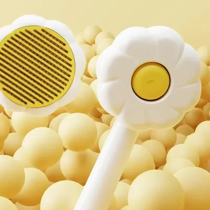 Cómodo peine para el pelo de mascotas en forma de girasol, dispositivo de belleza para el pelo de gato, depilación de perros y gatos, suministros de cuidado de limpieza, accesorios para gatos - imagen 3