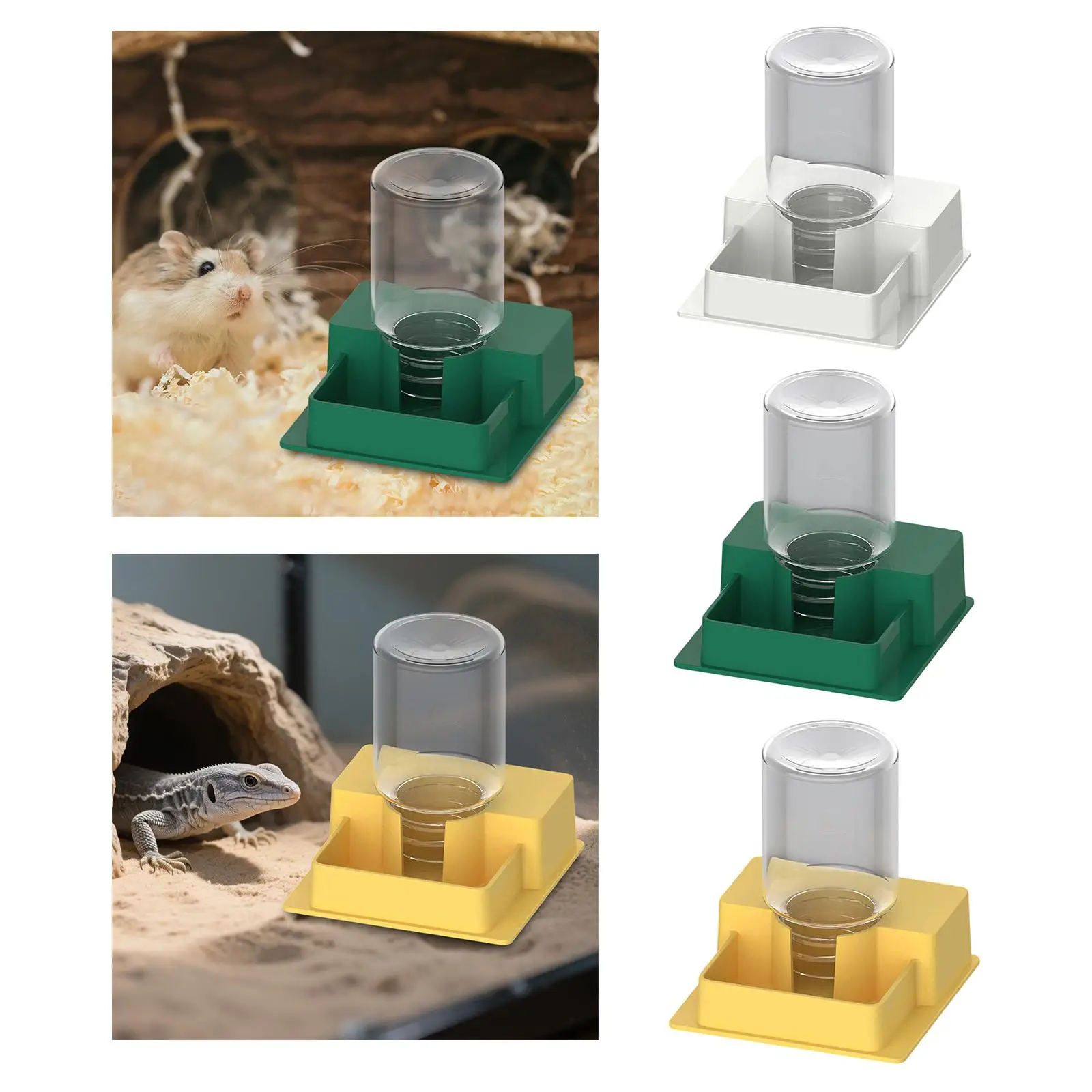 Automatic Reptile Water Dish with Watering Bottle for Tortoise Geckos Turtle