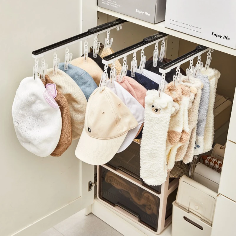 Organizador de ropa de bebé montado en la pared, soporte para ropa interior de calcetín y sombrero, estante de almacenamiento multifuncional para gorro de bufanda