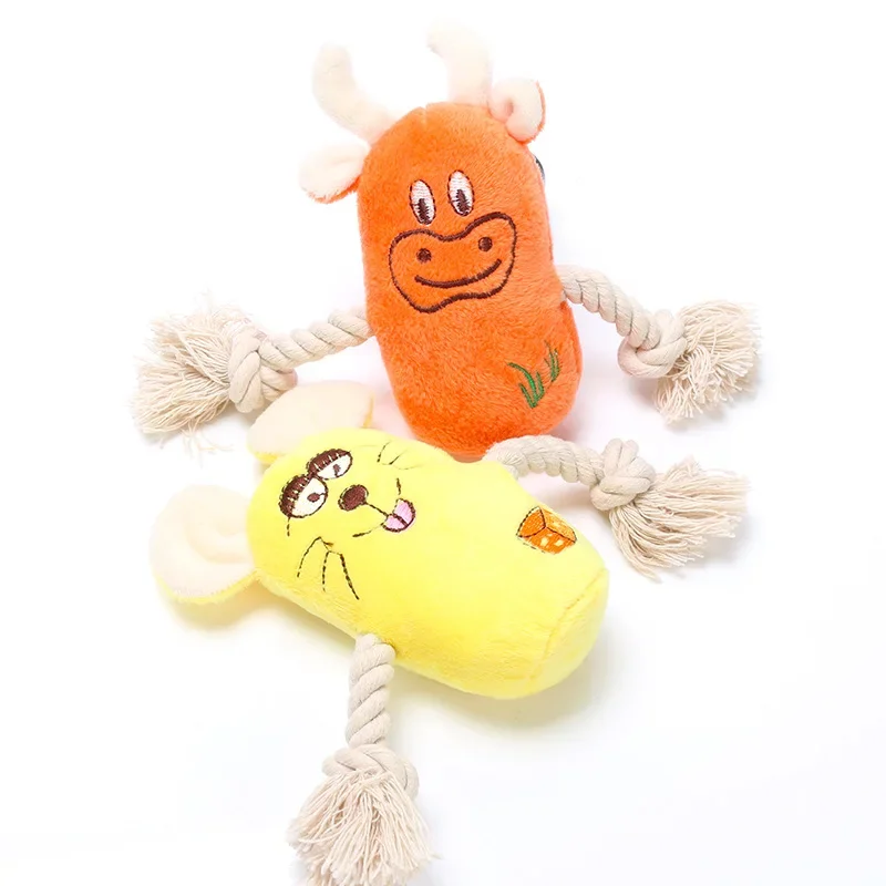 Juguetes bonitos de dibujos animados para perros pequeños, juguete de cuerda para mascotas, rompecabezas de limpieza de dientes, juguetes de peluche, productos para mascotas - imagen 4