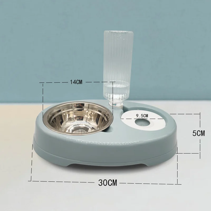 Dispositivo automático de almacenamiento de agua y boca a prueba de humedad para mascotas, dispositivo de alimentación y bebida para gatos y perros, de acero inoxidable, nuevo - imagen 4