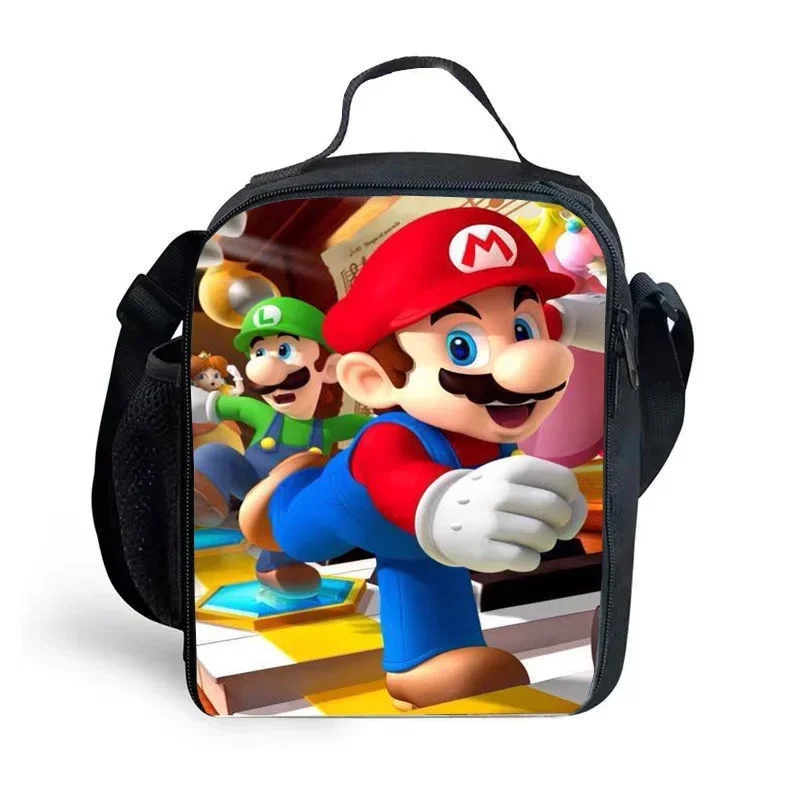 Bolsa de almuerzo escolar de dibujos animados de Super Marios Bros, refrigerador de Anime, fiambrera con aislamiento cálido para oficina de adultos, almacenamiento de papel de aluminio Hickened - imagen 5
