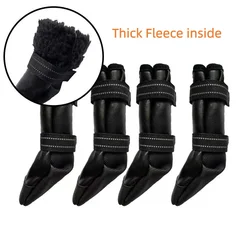 Zapatos elegantes y cálidos de lana negra para galgo italiano, botas de cuero PU con protección suave para los pies para invierno, suministros de moda Whippet