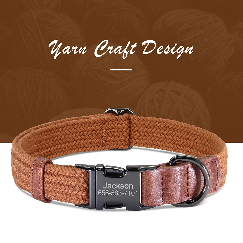 Collar personalizado para perro ajustable de nailon con nombre grabado - imagen 4