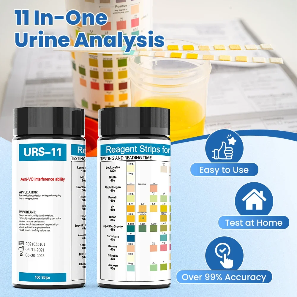 Veterinary Human 10/11/12/14 Parameters Urine Analyzer Test Strips Suit for W-200B/W-600/IU-100 Reagent Strips for Urinalysis - imagen 4