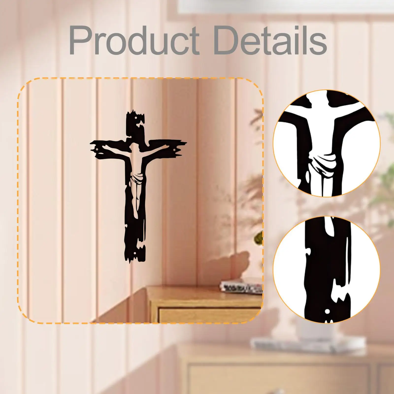 Cruz de Jesús para gatos y perros – Decoración religiosa colgante