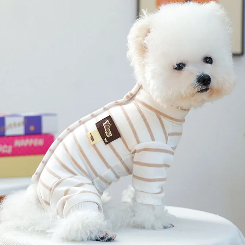 Pijama de rayas para Chihuahuas y Dachshund – Ropa suave para perros pequeños - imagen 3