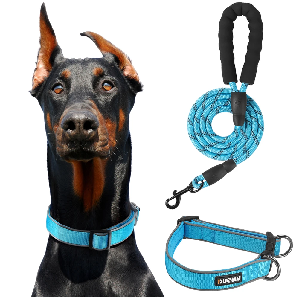Collar reflectante de nailon para perro, collares ajustables para mascotas de 2cm de ancho, suministros de entrenamiento para caminar al aire libre, cómodos y transpirables
