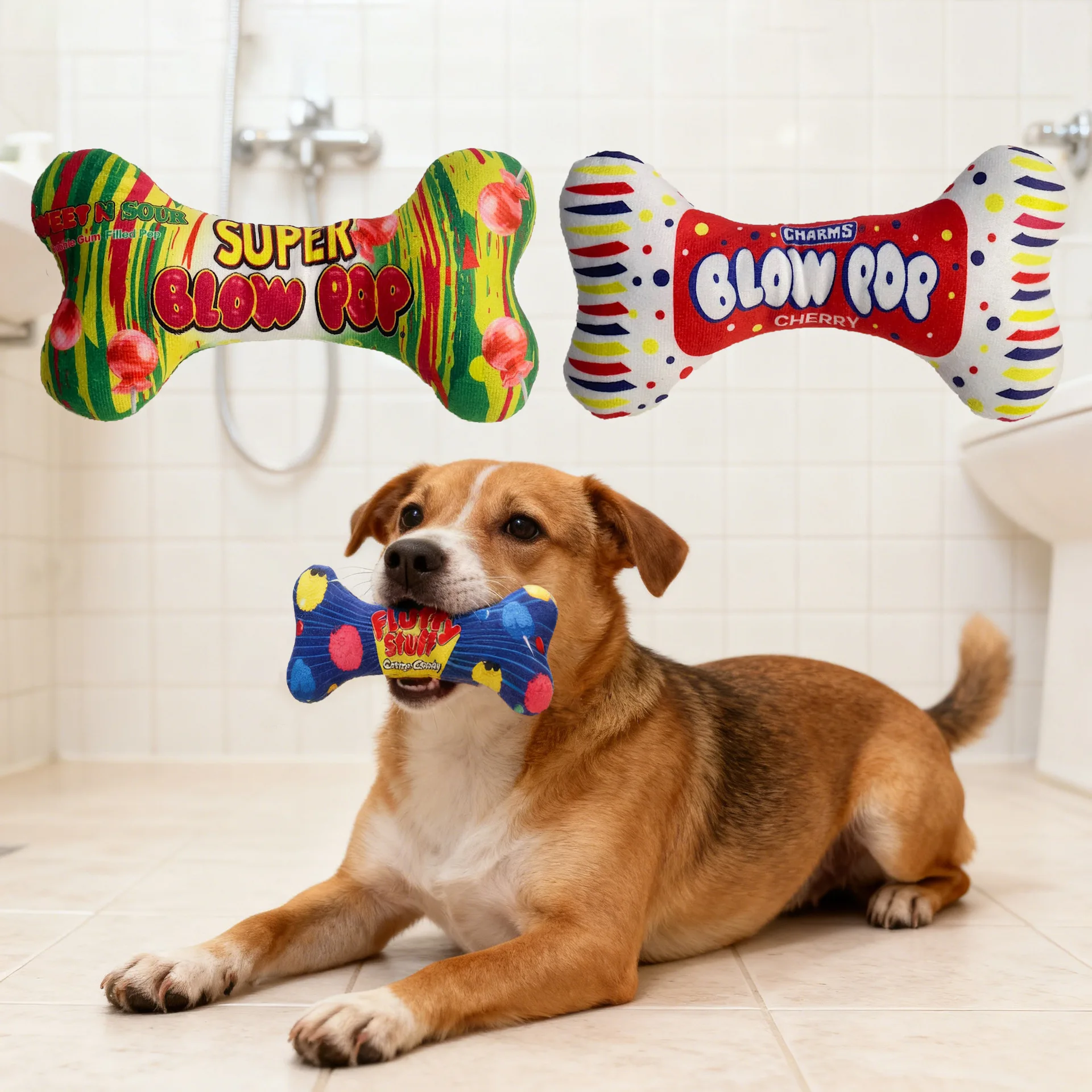 Juguete masticable de hueso para mascotas para perros y gatos, juguete interactivo chirriante para masticar perros, juguete duradero no tóxico para la dentición de cachorros y gatitos para aliviar - imagen 2