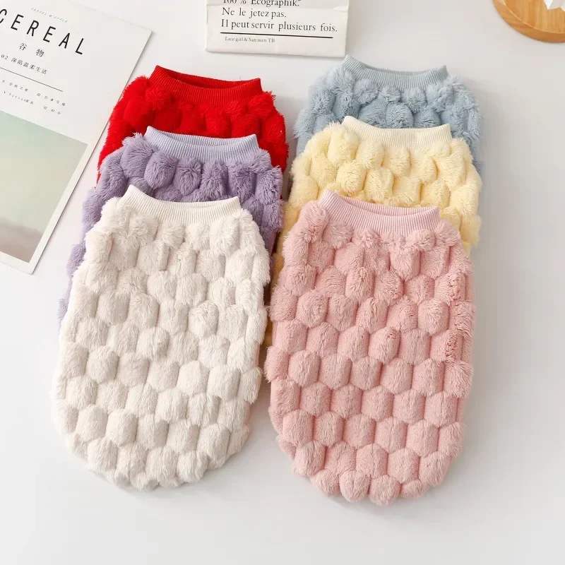Otoño Invierno cálido chaleco de terciopelo de doble cara ropa para mascotas abrigo de algodón para perros chaleco osos de peluche ropa para gatos Pomerania ropa para gatos