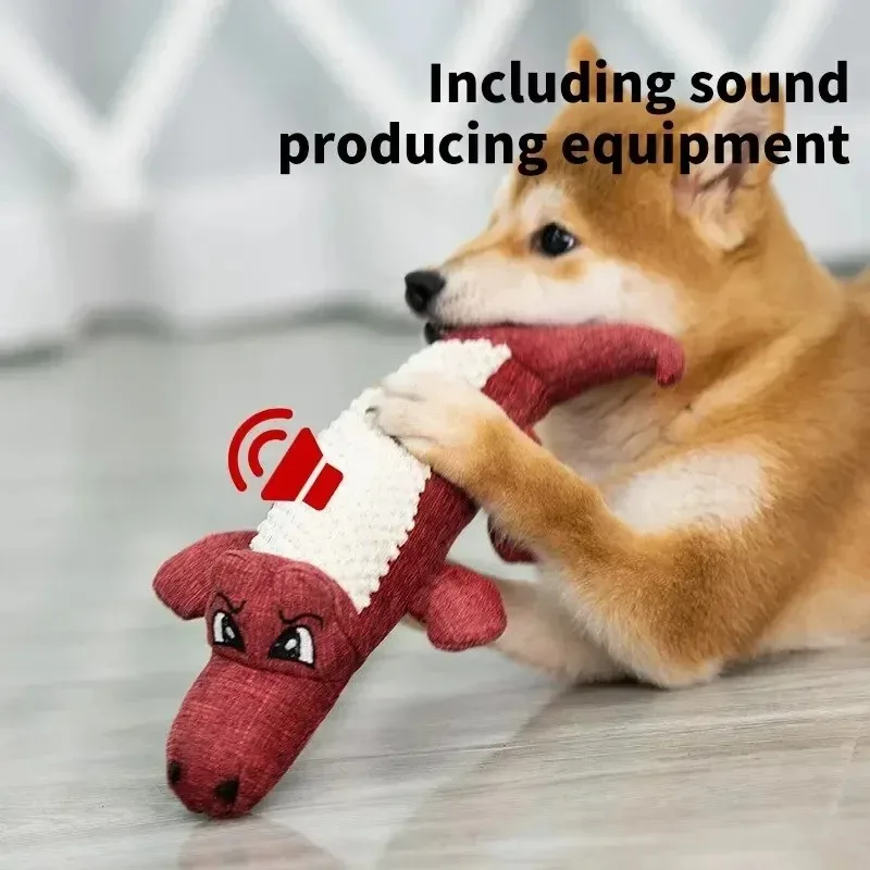 Pet Chew Toys, Plush Crocodile Shaped Vocal Toys Chewing and Teething Training Supplies Dog Toys  Dog Toys for Small Dogs