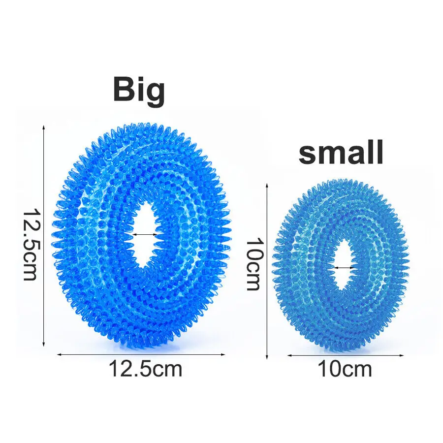 Juguetes para perros y mascotas, juguete con sonido para cachorros, anillo de limpieza de dientes molares chirriantes, entrenamiento TPR, juguete para masticar dientes de mascotas, accesorios para perros con espinas - imagen 2