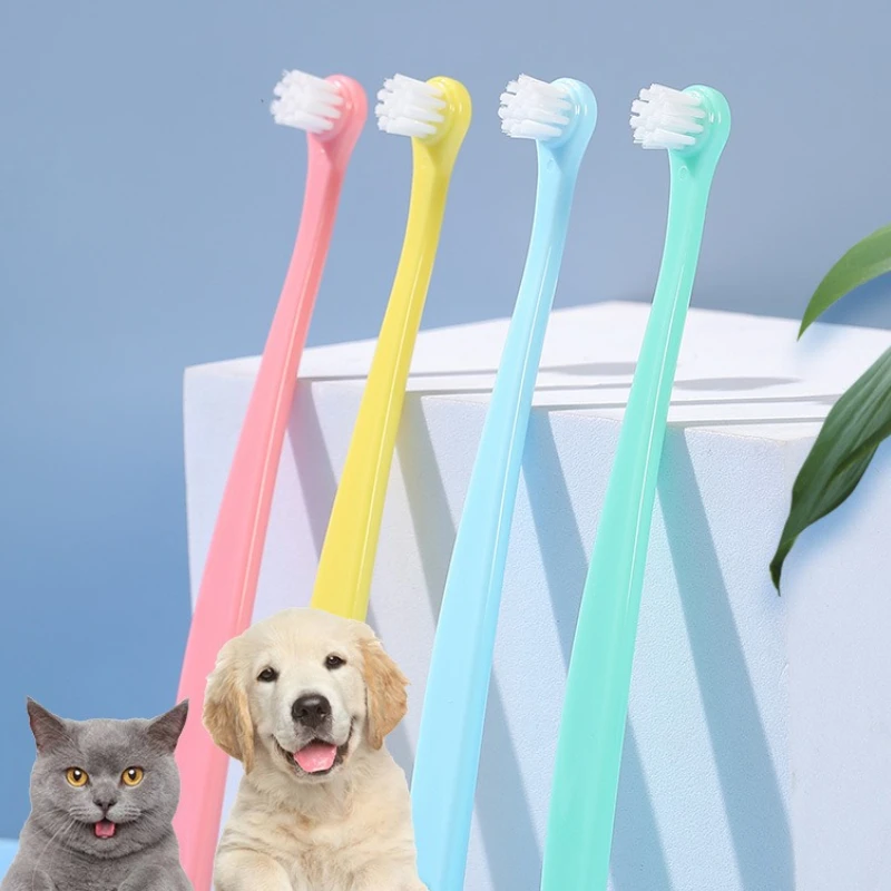 Cepillo de dientes para perros, herramienta de limpieza de dientes con microcabeza para perros y gatos de boca pequeña, cepillos de dientes con mango cómodo - imagen 3