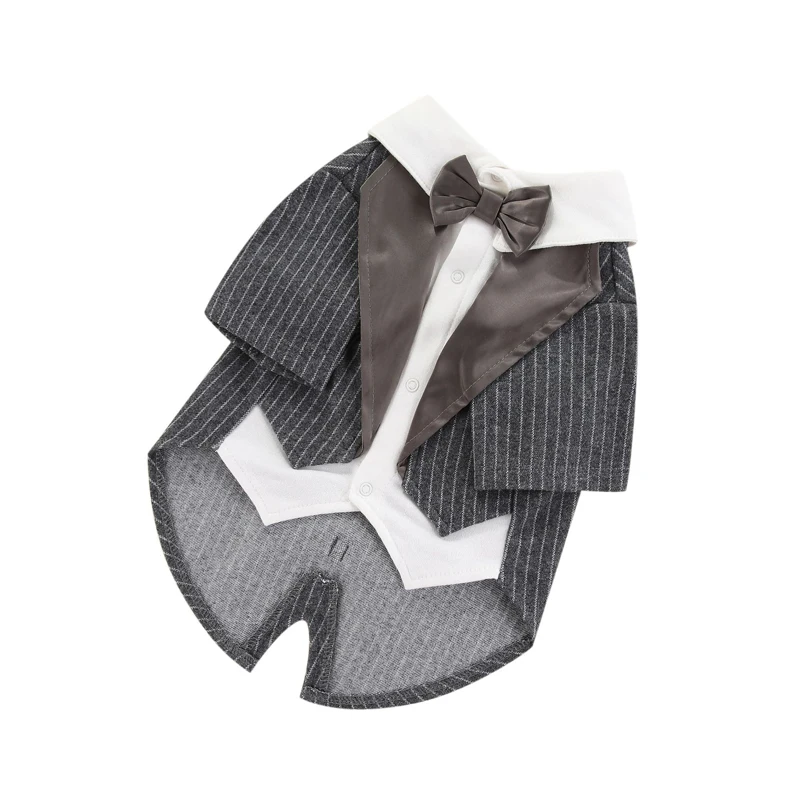 Ropa para perros de caballero, traje de boda, camisa Formal para perros pequeños, pajarita, esmoquin, traje para mascotas, disfraz de Halloween y Navidad para gatos - imagen 5