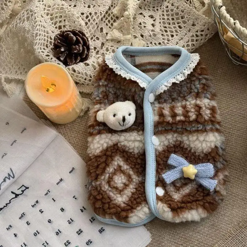 Ropa de invierno para cachorros, abrigos de lana para perros, chaqueta de lujo de felpa suave para perros, ropa gruesa y cálida para perros, perro salchicha, Chihuahua, 2025