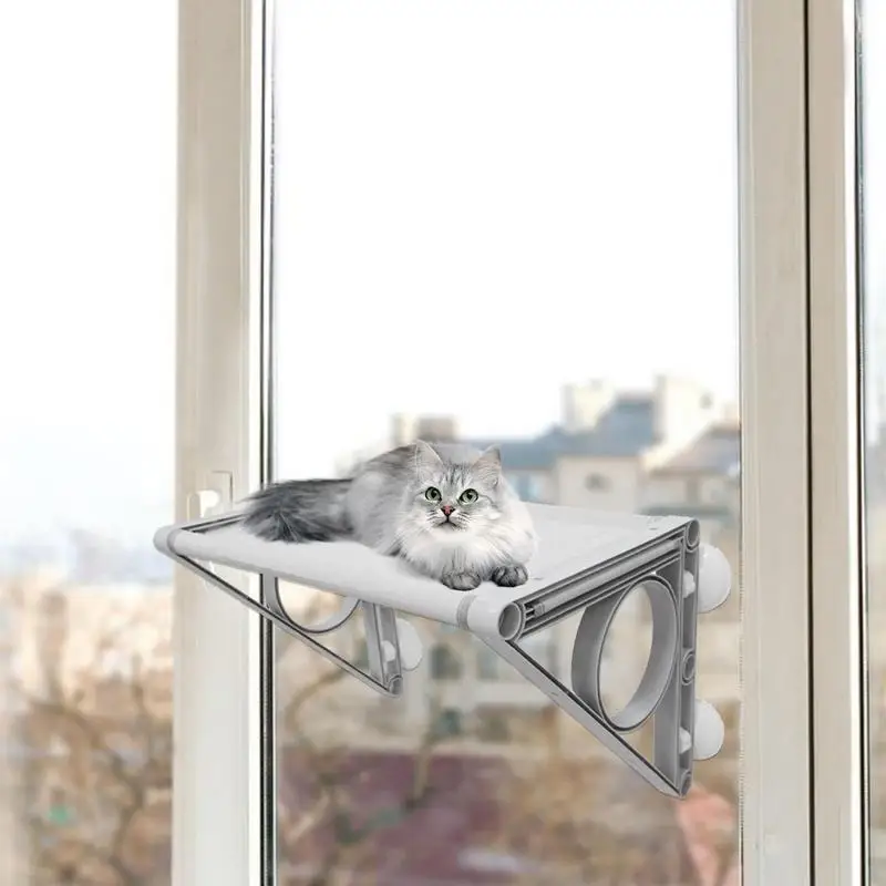 Estante de ventana para gatos, percha desmontable lavable con ventosas, suministros para mascotas, dormitorio, sala de juegos, sala de estar, balcón - imagen 5