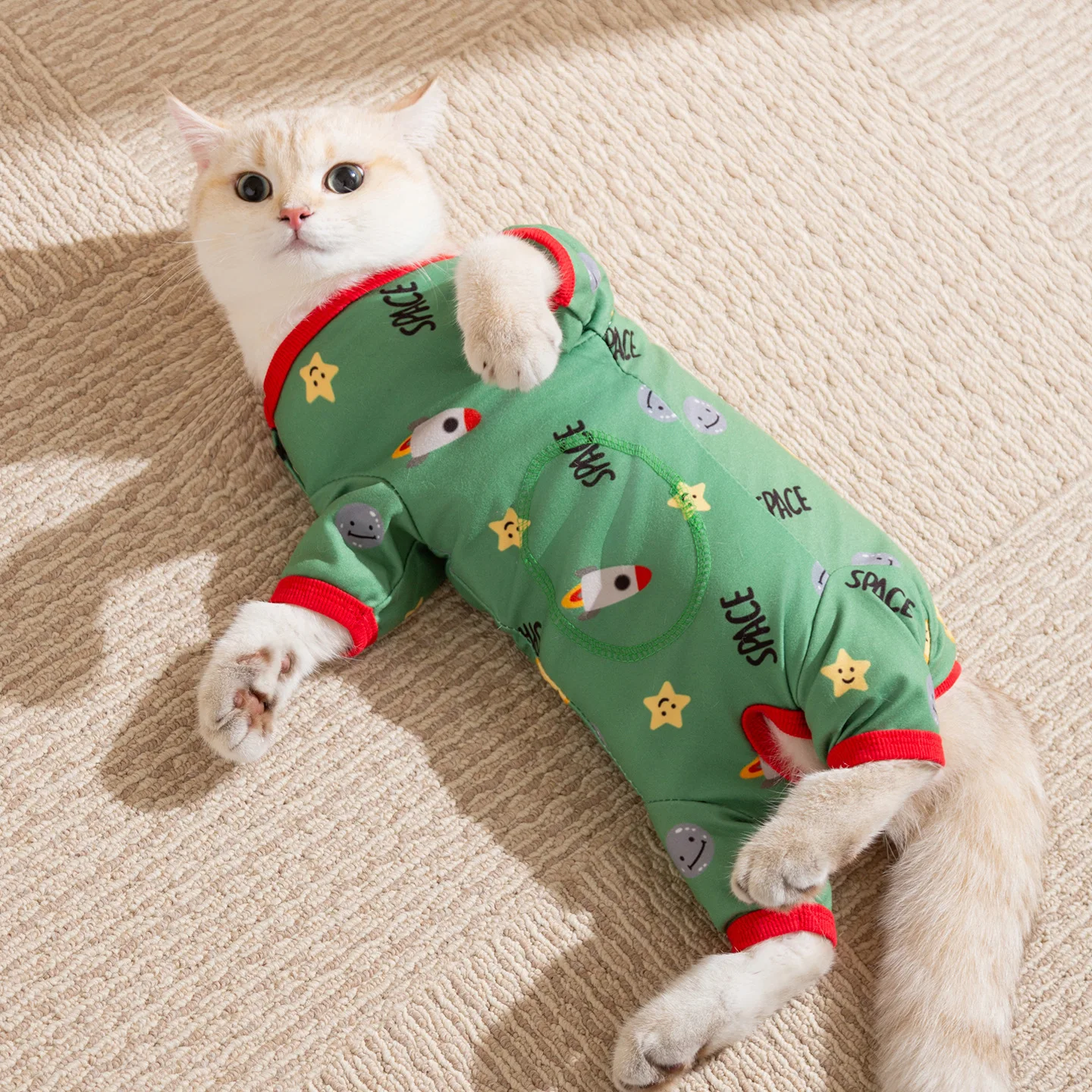 Ropa de casa de cuatro patas para otoño/invierno, ropa de dormir para perros, gatos, perros pequeños y medianos, pantalones de cuatro patas - imagen 3