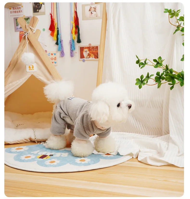 Pijamas de lana para perros, mono térmico para perros, trajes para mascotas, mono cálido de invierno para perros, ropa suave para cachorros para perros y gatos de tamaño pequeño
