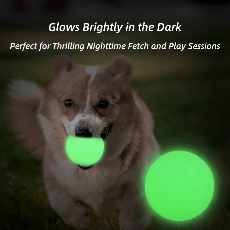 Pelota luminosa de goma para perros: juguete resistente y dental - imagen 2
