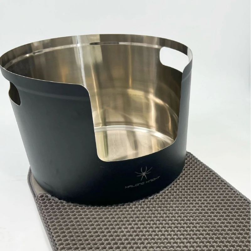 Caja de arena para gatos de acero inoxidable, inodoro grande para gatos, mascotas, cachorros, gatitos, cajas de arena para perros pequeños, gatitos, caja de arena semicerrada para gatos - imagen 4